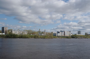 Fototapeta premium city of Arkhangelsk on the Bank of the Northern Dvina river