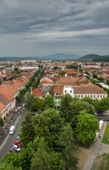 ROMANIA,Bistrita, 2019,view from the tower of the Evangelical Church