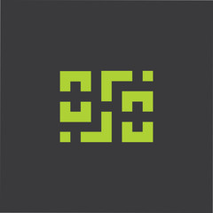 square geometric plus medical line logo vector