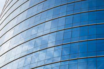 Glass windows of modern office building