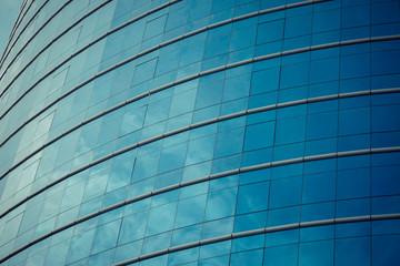 Glass windows of modern office building