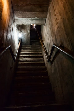 stairs to dark, old stairs leading to the darkness , horror descend the stairs