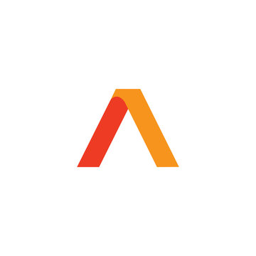 letter a simple triangle arrow 3d flat logo vector