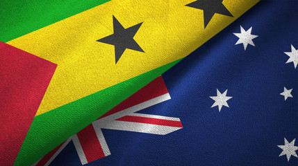 Sao Tome and Principe and Australia two flags 