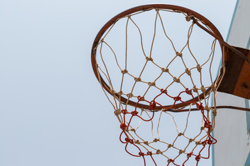 Fototapeta na wymiar Closeup of basketball hoop