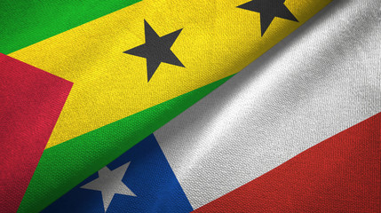 Fototapeta premium Sao Tome and Principe and Chile two flags