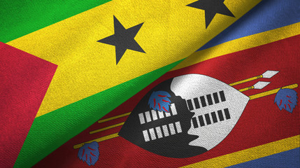 Sao Tome and Principe and Eswatini Swaziland two flags