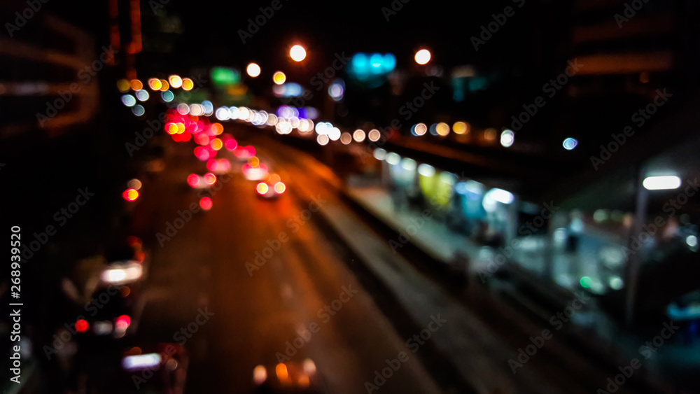 Wall mural Bokeh of traffic city