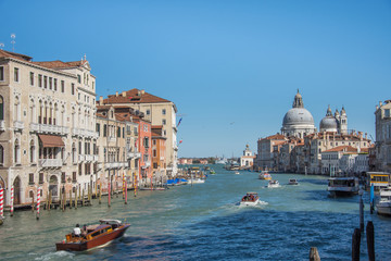 Obraz na płótnie Canvas Grand Canal and Basilica Santa Maria della Salute in Venice,march, 2019