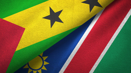 Fototapeta premium Sao Tome and Principe and Namibia two flags