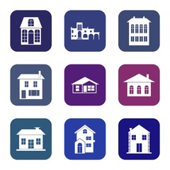 Fototapeta premium House, building icon set - Property sign and symbol - real estate illustration.- vector