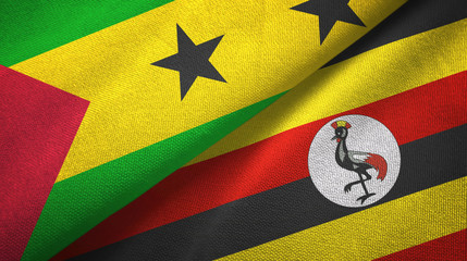 Fototapeta premium Sao Tome and Principe and Uganda two flags