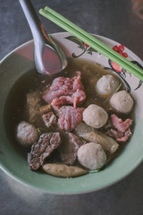 braised beef stew or beef soup with meatball and vegetable