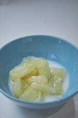 Sweet potato with coconut milk ,Thai dessert