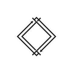 circle arrows square frame symbol vector