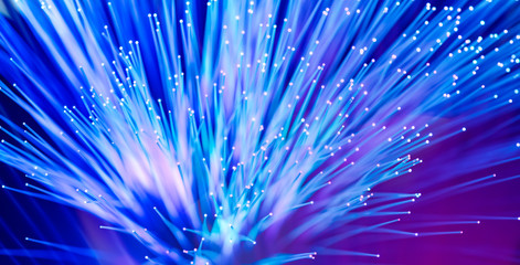 Fiber optics cable with lights abstract background