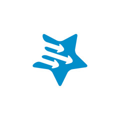 geometric star movement arrow simple logo vector
