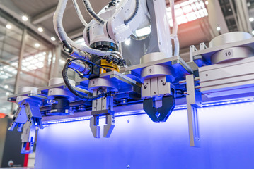 robot arm is working smartly in the production department in artificial intelligence factory