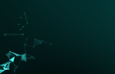 Abstract polygonal space low poly dark background with connecting dots and lines.3D rendering