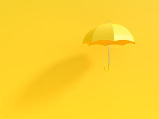 Minimal idea concept. Yellow umbrella