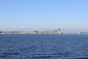 Fototapeta premium View of a big city from water