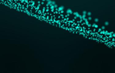 3d rendering Abstract futuristic dots and lines. computer geometric digital connection structure. Futuristic blue abstract grid. Intelligence artificial