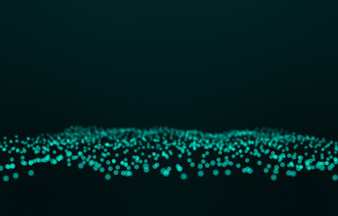 Data technology background. Abstract background. Connecting dots on dark background. 3D rendering.