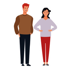 Obraz premium couple avatar cartoon character