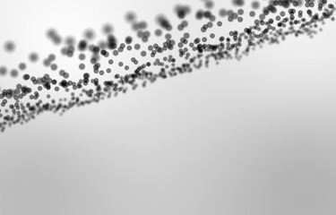 White background with points, lines and dots polygonal mesh structure . 3D Rendering.