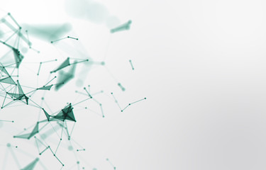 Obraz premium Abstract connecting dots and lines. Connection science background. 3D Rendering.