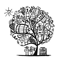 Wine tree, sketch for your design