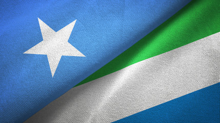 Somalia and Sierra Leone two flags textile cloth, fabric texture