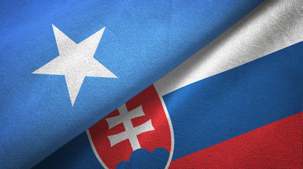 Somalia and Slovakia two flags textile cloth, fabric texture