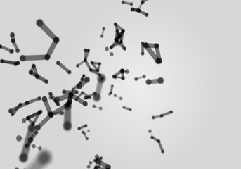 Abstract technology background with Connecting s and lines dotd. 3D Rendering.