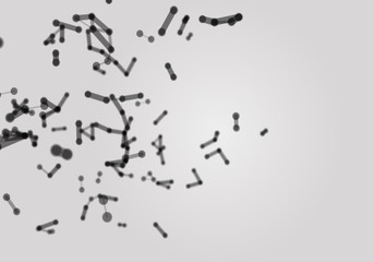 Connecting dot polygon background, Concept of Network, Business, Connecting, Molecule, Data. 3D Rendering.