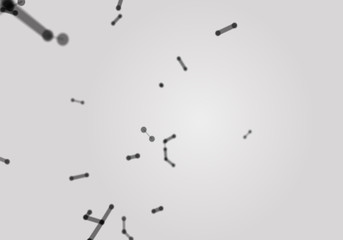 Abstract plexus network connection systems with dots and connecting lines. 3D Rendering.