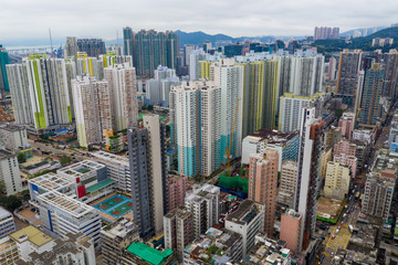 Fototapeta premium Aerial view of Hong Kong city