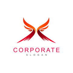 logo letter x, x logo and wings, wide wing icon