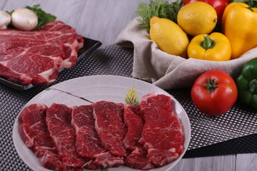 fresh meat and vegetables