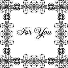 Vector illustration wallpaper design flower frame with lettering for you