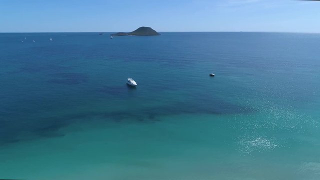Aerial drone footage spanish beach