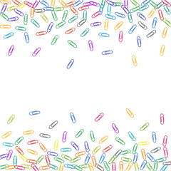 Stationary paperclips isolated on white background