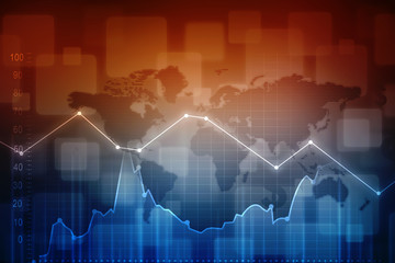 3d rendering Stock market online business concept. business Graph 