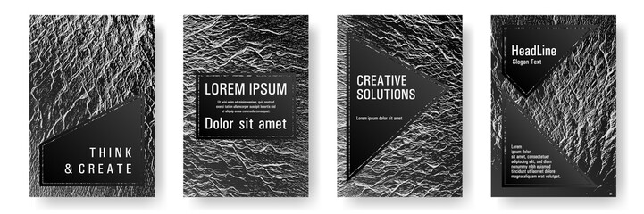 Flyer poster vector graphic design set.