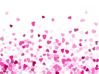 Hearts confetti flying vector background design.