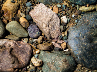 Stones on the ground. Rock background. Ground and stones. Rocky soil. Stone background. Natural