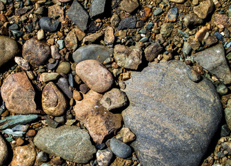 Stones on the ground. Rock background. Ground and stones. Rocky soil. Stone background. Natural