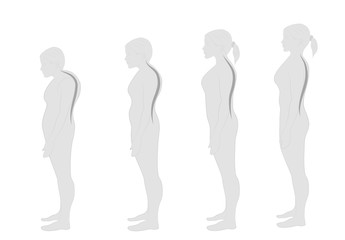 Different generation aging women set isolated on white background vector illustration