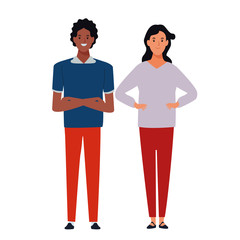Obraz premium couple avatar cartoon character