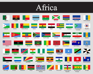 All flags of Africa. Vector illustration. World flags
